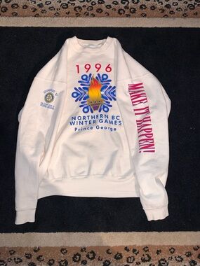 Northern BC Winter Games 1996 White Graphic Sweatshirt - Prince George